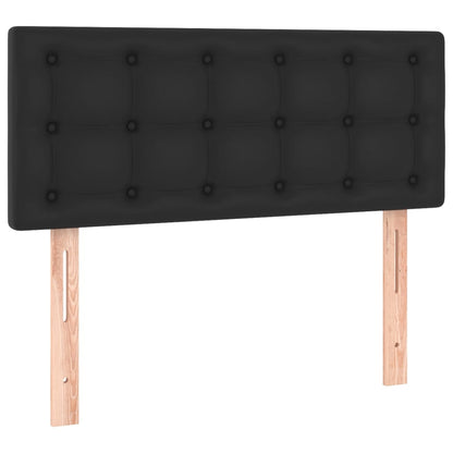 Black Faux Leather Box Spring Bed with Pocket Spring Mattress
