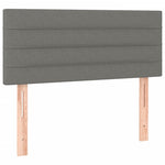 King Single Fabric Box Spring Bed Dark Grey with Soft Mattress and USB LED Strip