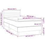 King Single Fabric Box Spring Bed Dark Grey with Soft Mattress and USB LED Strip