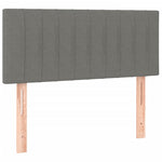 Dark Grey Box Spring Bed with Pocket Spring Mattress Fabric LED Headboard