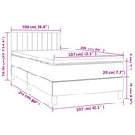 Dark Grey Box Spring Bed with Pocket Spring Mattress Fabric LED Headboard