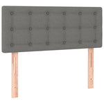 Queen Size Box Spring Bed with Mattress and LED USB Strip Dark Grey
