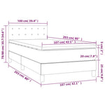 Queen Size Box Spring Bed with Mattress and LED USB Strip Dark Grey