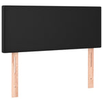 Black Faux Leather Box Spring Bed with Mattress LED Pocket Spring