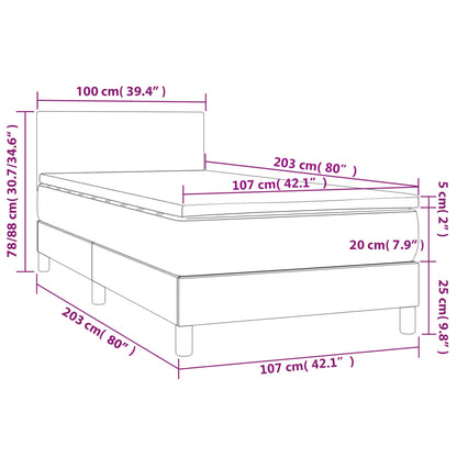 Black Faux Leather Box Spring Bed with Mattress LED Pocket Spring