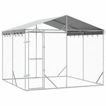 Large Outdoor Dog Kennel Galvanised Steel 3x3m | HomeAndLiving