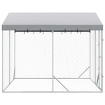 Large Outdoor Dog Kennel Galvanised Steel 3x3m | HomeAndLiving