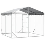 Large Outdoor Dog Kennel Galvanised Steel 3x3m | HomeAndLiving
