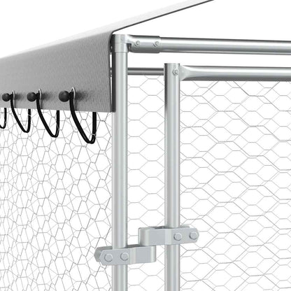 Large Outdoor Dog Kennel Galvanised Steel 3x3m | HomeAndLiving