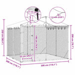 Large Outdoor Dog Kennel Galvanised Steel 3x3m | HomeAndLiving