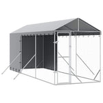 Large Galvanised Steel Dog Kennel Run 2x6m | HomeAndLiving