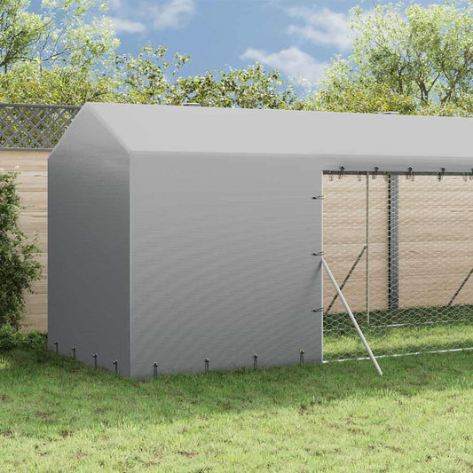Large Galvanised Steel Dog Kennel Run 2x6m | HomeAndLiving