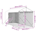 Large Galvanised Steel Dog Kennel Run 2x6m | HomeAndLiving