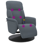 Massage Recliner Chair with Footrest Dark Grey Velvet