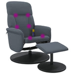 Massage Recliner Chair with Footstool Dark Grey Velvet
