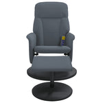 Massage Recliner Chair with Footstool Dark Grey Velvet
