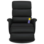Massage Recliner Chair with Footrest Black Faux Leather