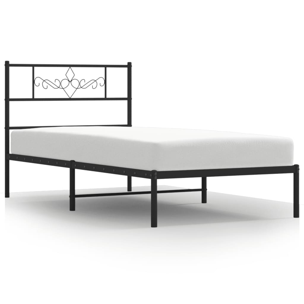 Metal Bed Frame with Headboard and Footboard White - 207×112×90cm