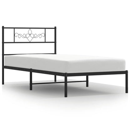 Metal Bed Frame with Headboard and Footboard White - 207×112×90cm