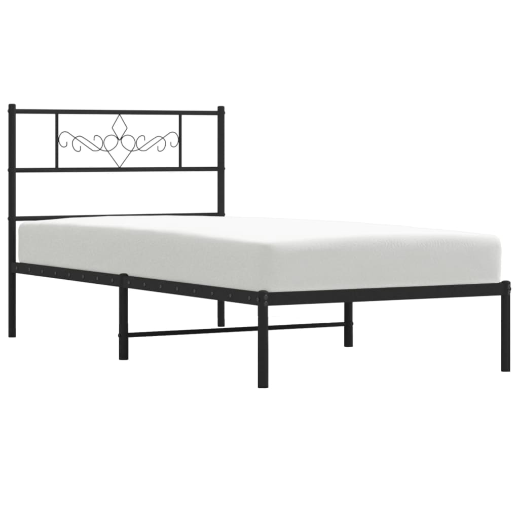 Metal Bed Frame with Headboard and Footboard White - 207×112×90cm