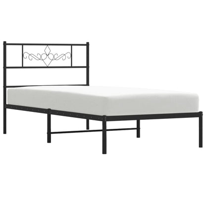 Metal Bed Frame with Headboard and Footboard White - 207×112×90cm