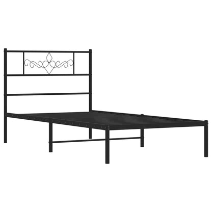 Metal Bed Frame with Headboard and Footboard White - 207×112×90cm