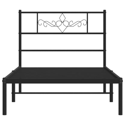 Metal Bed Frame with Headboard and Footboard White - 207×112×90cm
