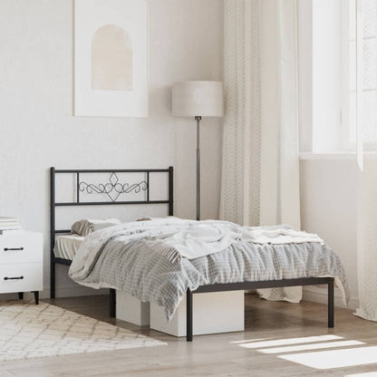 Metal Bed Frame with Headboard and Footboard White - 207×112×90cm