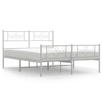 Metal Bed Frame with Headboard and Footboard - Black