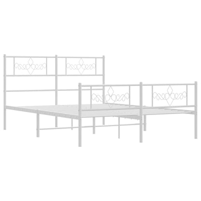 Metal Bed Frame with Headboard and Footboard - Black Queen Size