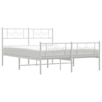 Metal Bed Frame with Headboard and Footboard - Black