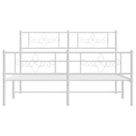 Metal Bed Frame with Headboard and Footboard - Black