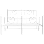 Metal Bed Frame with Headboard and Footboard-White