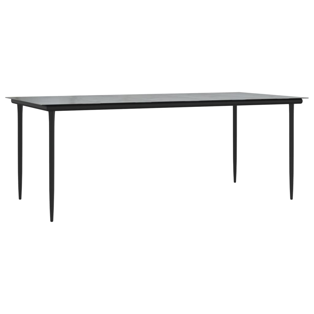 9 Piece Garden Dining Set Black Steel