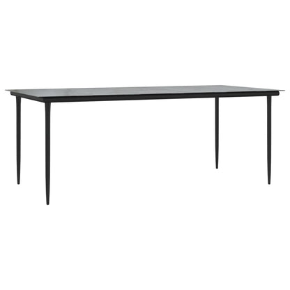 9 Piece Garden Dining Set Black Steel