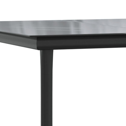 9 Piece Garden Dining Set Black Steel
