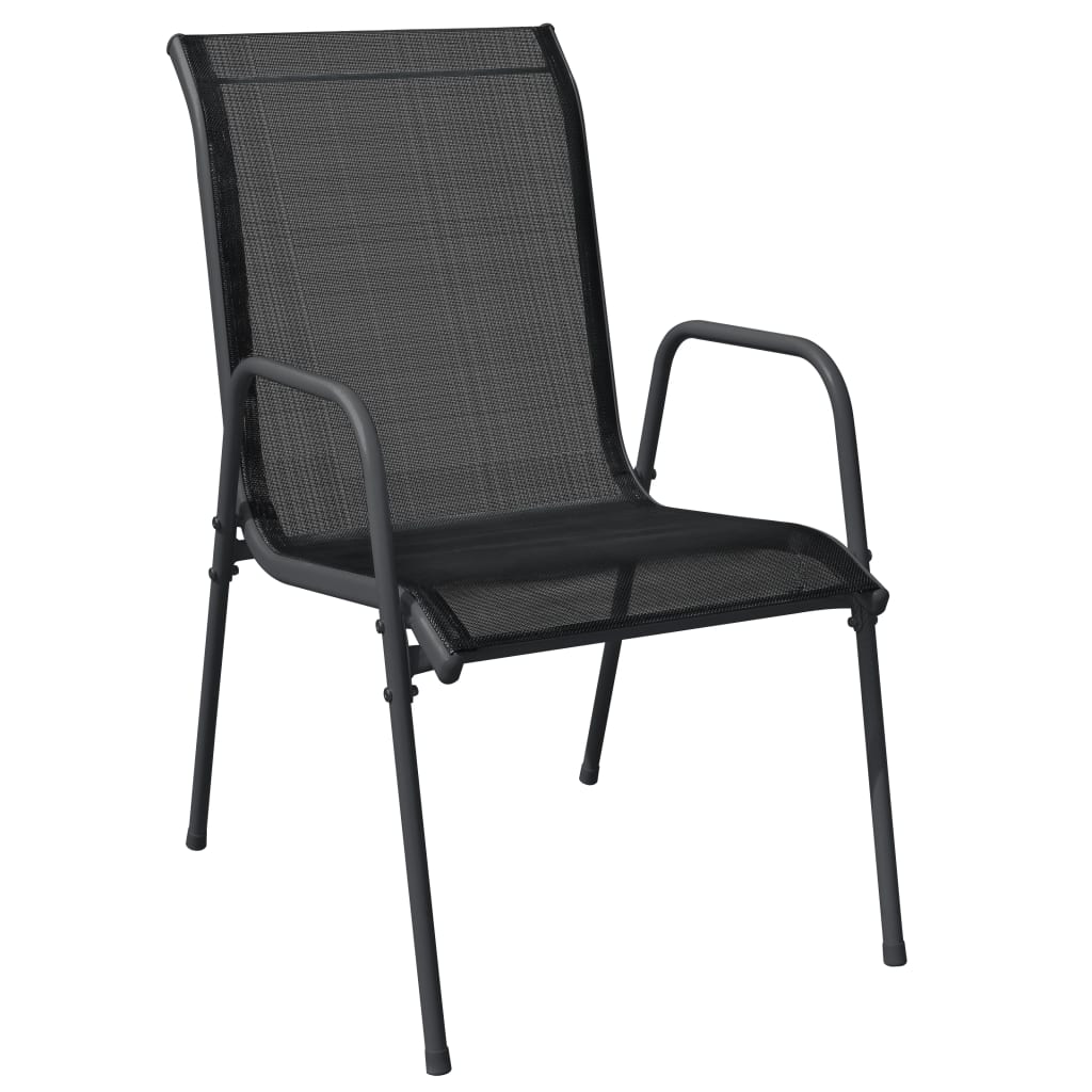 Chic Fresco Dining: 5-Piece Garden Dining Set in Elegant Black with Cushions