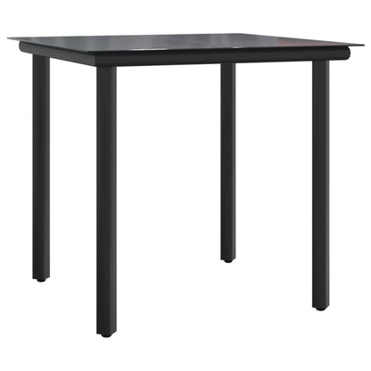 Chic Fresco Dining: 5-Piece Garden Dining Set in Elegant Black with Cushions
