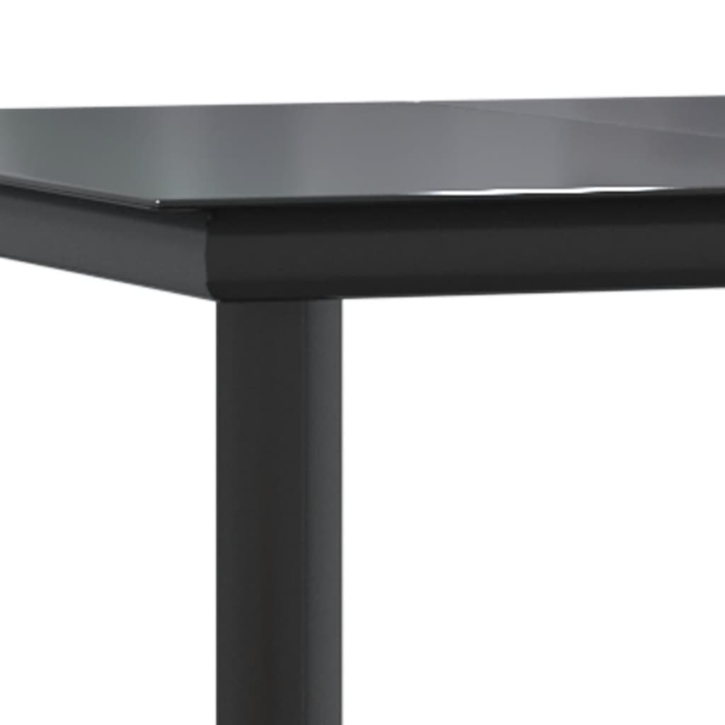 Chic Fresco Dining: 5-Piece Garden Dining Set in Elegant Black with Cushions