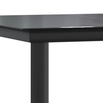 Chic Fresco Dining: 5-Piece Garden Dining Set in Elegant Black with Cushions