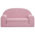 Kids Sofa Bed 2-Seater Pink Plush | HomeAndLiving
