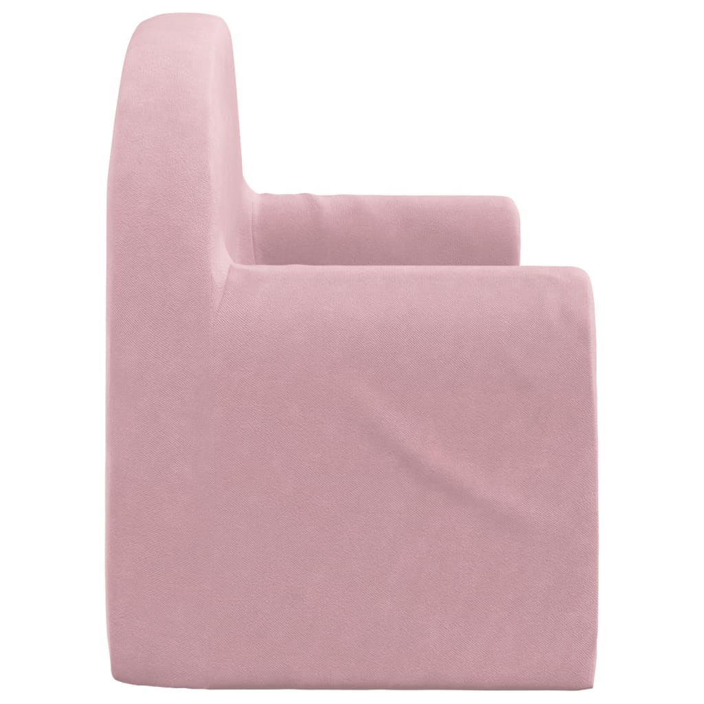 Kids Sofa Bed 2-Seater Pink Plush | HomeAndLiving