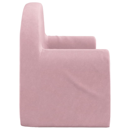 Kids Sofa Bed 2-Seater Pink Plush | HomeAndLiving