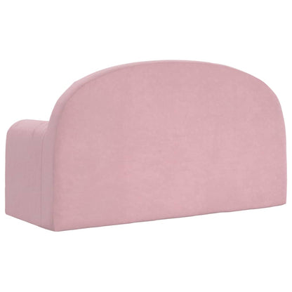 Kids Sofa Bed 2-Seater Pink Plush | HomeAndLiving