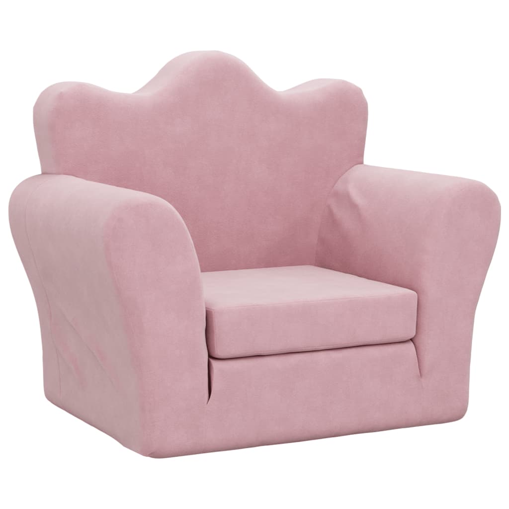 Kids Sofa Bed Pink Plush Toddler Chair | HomeAndLiving