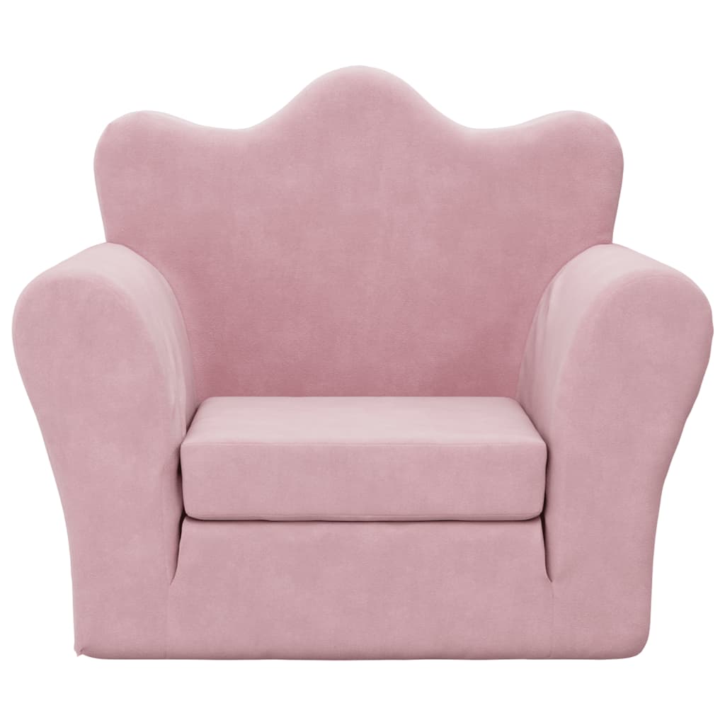 Kids Sofa Bed Pink Plush Toddler Chair | HomeAndLiving