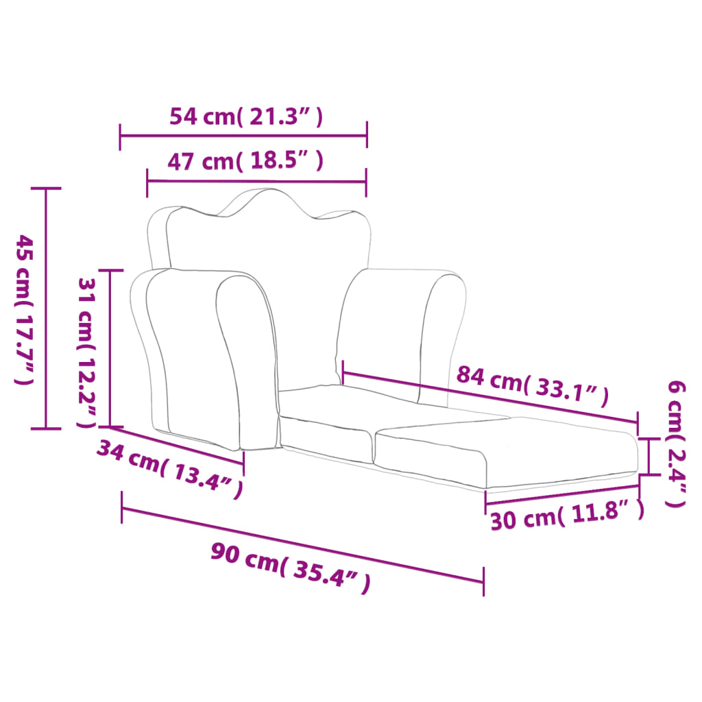 Kids Sofa Bed Pink Plush Toddler Chair | HomeAndLiving