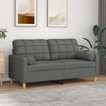 2-Seater Sofa with Throw Pillows Dark Grey