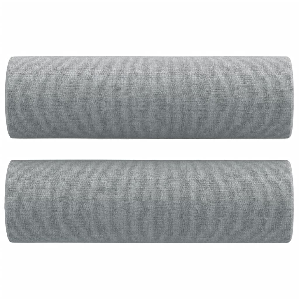 3-Seater Sofa with Throw Pillows Dark Grey Fabric