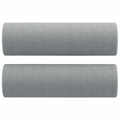 3-Seater Sofa with Throw Pillows Dark Grey Fabric